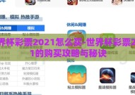 世界杯彩票2021怎么买-世界杯彩票2021的购买攻略与秘诀