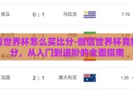 微信世界杯怎么买比分-微信世界杯竞猜比分，从入门到进阶的全面指南