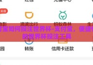 支付宝如何投注世界杯-支付宝，便捷快速的世界杯投注工具