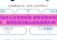 支付宝怎么买世界杯票-解锁世界杯观赛新体验，如何在支付宝上轻松购得比赛门票