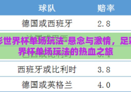 足彩世界杯单场玩法-悬念与激情，足彩世界杯单场玩法的热血之旅