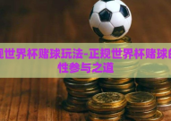 正规世界杯赌球玩法-正规世界杯赌球的理性参与之道