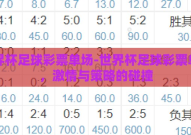 世界杯足球彩票单场-世界杯足球彩票单场，激情与策略的碰撞