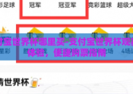 支付宝世界杯哪里买-支付宝世界杯观赛新体验，便捷购票指南