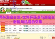 世界杯淘宝彩票-世界杯热潮与淘宝彩票，激情与机遇的交集