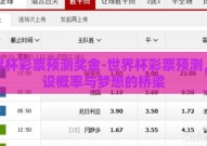 世界杯彩票预测奖金-世界杯彩票预测，架设概率与梦想的桥梁