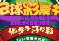足彩世界杯玩法介绍-解锁足彩世界杯，商业的激情与智慧的碰撞