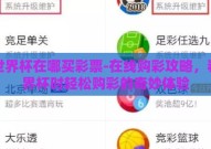 看世界杯在哪买彩票-在线购彩攻略，看世界杯时轻松购彩的奇妙体验