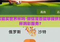 微信能买世界杯吗-微信是否能够提供世界杯购彩服务？