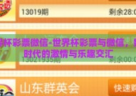 世界杯彩票微信-世界杯彩票与微信，数字时代的激情与乐趣交汇