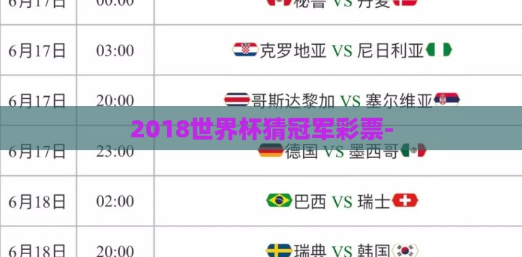2018世界杯猜冠军彩票-