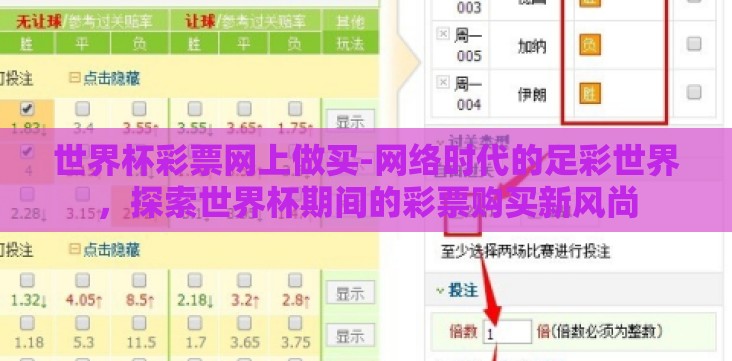 世界杯彩票网上做买-网络时代的足彩世界,探索世界杯期间的彩票购买新风尚 世界杯彩票网上做买-网络时代的足彩世界,探索世界杯期间的彩票购买新风尚