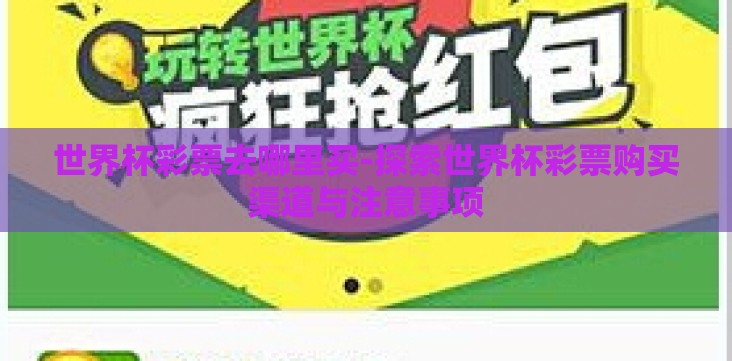 世界杯彩票去哪里买-探索世界杯彩票购买渠道与注意事项