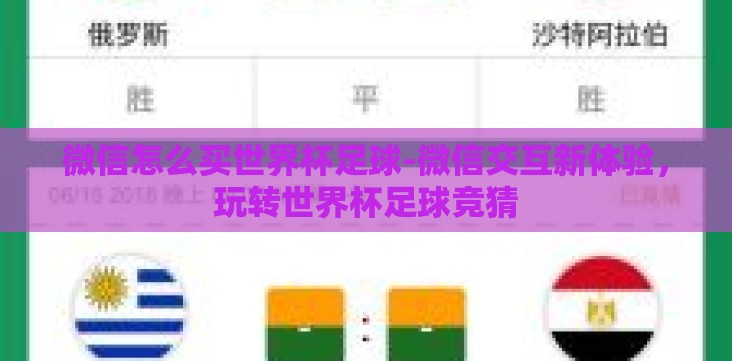 微信怎么买世界杯足球-微信交互新体验，玩转世界杯足球竞猜