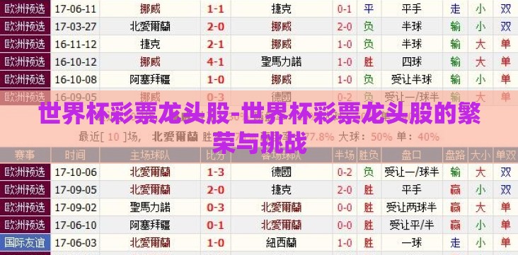 世界杯彩票龙头股-世界杯彩票龙头股的繁荣与挑战 世界杯彩票龙头股-世界杯彩票龙头股的繁荣与挑战