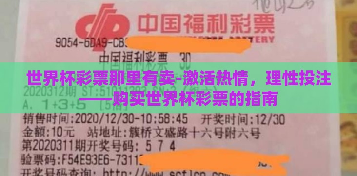 世界杯彩票那里有卖-激活热情，理性投注——购买世界杯彩票的指南