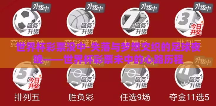 世界杯彩票没中-失落与梦想交织的足球夜晚——世界杯彩票未中的心路历程 世界杯彩票没中-失落与梦想交织的足球夜晚——世界杯彩票未中的心路历程