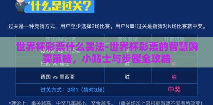 世界杯彩票什么买法-世界杯彩票的智慧购买策略,小贴士与步骤全攻略 世界杯彩票什么买法-世界杯彩票的智慧购买策略,小贴士与步骤全攻略