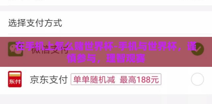 在手机上怎么赌世界杯-手机与世界杯,谨慎参与,理智观赛 在手机上怎么赌世界杯-手机与世界杯,谨慎参与,理智观赛