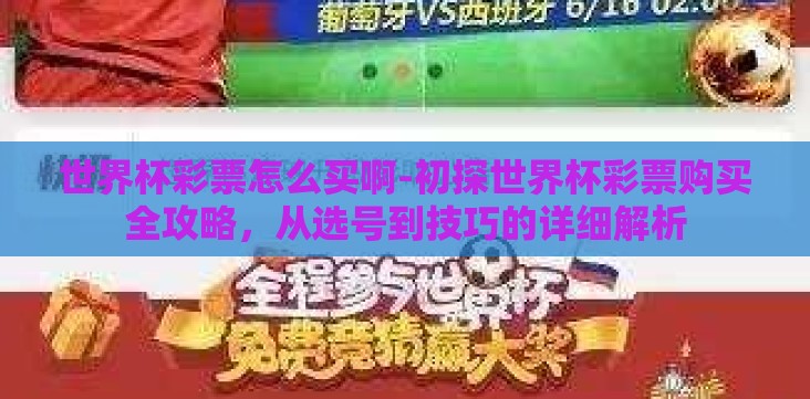 世界杯彩票怎么买啊-初探世界杯彩票购买全攻略,从选号到技巧的详细解析 世界杯彩票怎么买啊-初探世界杯彩票购买全攻略,从选号到技巧的详细解析