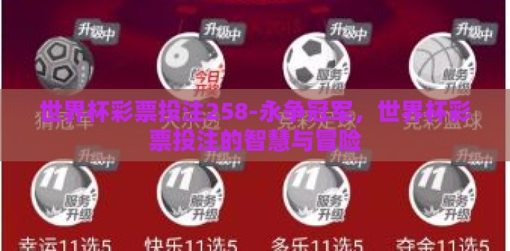 世界杯彩票投注258-永争冠军,世界杯彩票投注的智慧与冒险 世界杯彩票投注258-永争冠军,世界杯彩票投注的智慧与冒险