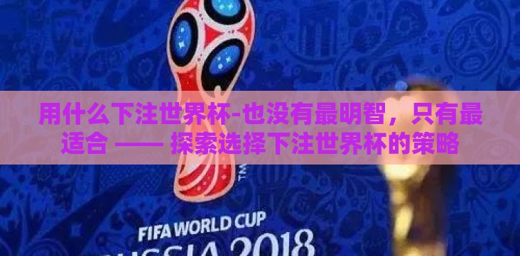 用什么下注世界杯-也没有最明智,只有最适合 —— 探索选择下注世界杯的策略 用什么下注世界杯-也没有最明智,只有最适合 —— 探索选择下注世界杯的策略
