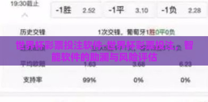 世界杯彩票投注软件-世界杯彩票投注,智能软件的助澜与风险评估 世界杯彩票投注软件-世界杯彩票投注,智能软件的助澜与风险评估