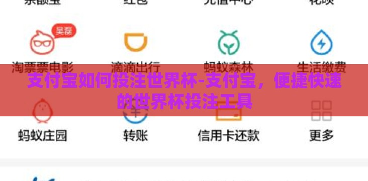 支付宝如何投注世界杯-支付宝,便捷快速的世界杯投注工具 支付宝如何投注世界杯-支付宝,便捷快速的世界杯投注工具